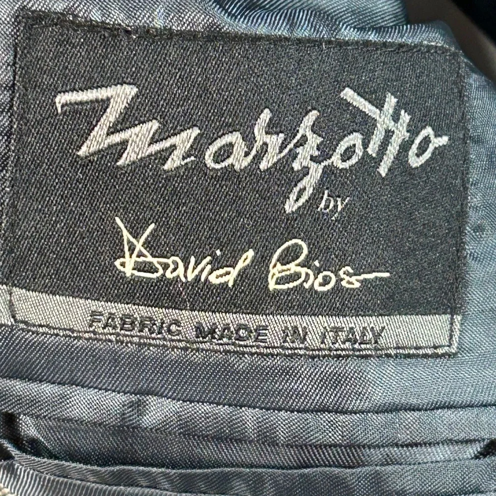 Marzotto by David Bios Mens 40S Wool Blazer Jacket Grey Micro Pattern Italy